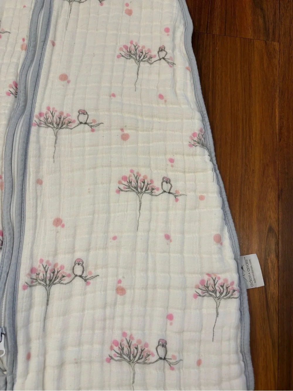 Aden+Anais For The Birds White Muslin 4 Layer Sleep Sack Sleep Bag